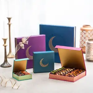 Different Shaped Gift Boxes Luxury Eid Mubarak Muslim Gift Boxes Set Sweet Candy Chocolate Islamic Gifts Box For Ramadan