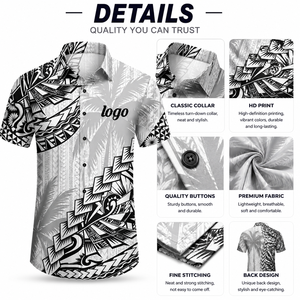 Custom Polynesian Hawaiian <strong>Shirt</strong> Samoa Tonga Fiji Tahiti Maori Tribal Totem Aloha <strong>Shirt</strong> Men Black White Pacific Island <strong>Shirts</strong> - Product Image 3