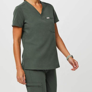 Yüksek elastik çabuk kuru Spandex dokuma Jersey Rayon kadın kısa kollu fırçalayın Set tıbbi cerrahi elbisesi iğne hastaneler - Product Image 5