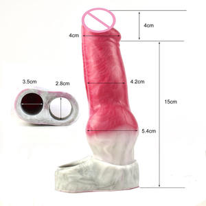FAAK 19cm köpek düğüm Penis kol genişletici silikon yapay Penis büyütme fantezi erkek kullanıcılar için seks oyuncakları - Product Image 6