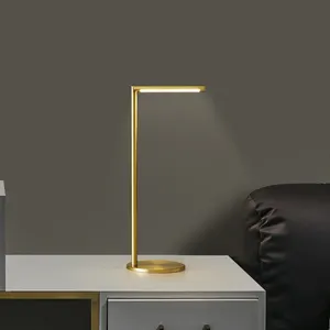 Luz de mesa led de cobre t4013, decorativa moderna e simples para sala de leitura.