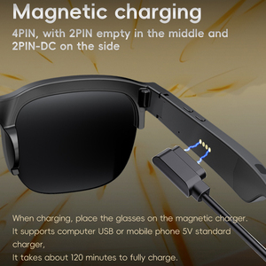 แว่นตาอัจฉริยะ AI รุ่นใหม่พร้อมกล้อง ชาร์จด้วยแม่เหล็ก สำหรับการใช้งานในชีวิตประจำวัน - Product Image 6