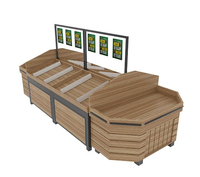Commerciële houten displayrek met 10 planken voor groenten en fruit, supermarkt fruit- en groentenopslag, displaybalie