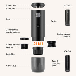 Machine à expresso portable à piles, 19 bars, chauffage automatique sans fil, compatible avec les capsules, pour les voyages en plein air - Product Image 1