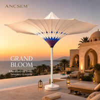 Parasol d'extérieur ANCSEM, style minimaliste moderne, en polyester léger, avec mât en aluminium et base en marbre, pour jardin, piscine, villa, hôtel