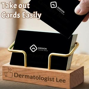 Caja de Almacenamiento de Tarjetas de Visita de Madera de Nogal Negro Sólido y Haya, de un Solo Nivel, Personalizada para Letreros de Pared y Artesanías de Madera - Product Image 3