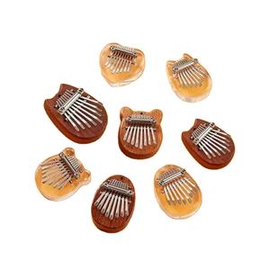 Instrumento Musical Transfronterizo, Mini <span class=keywords><strong>Piano</strong></span> de Pulgar de 8 Tonos, Kalimba de Madera Maciza, <span class=keywords><strong>Piano</strong></span> de Cinco Dedos Transparente de Cristal, Portátil - Product Image 4
