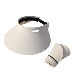 Sombrero de sol de seda helada de doble cara UPF50+ de ala ancha para mujer, protección UV para exteriores, visera plegable y portátil - Product Image 4