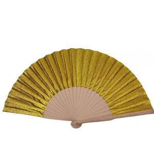 Abanico de Mano de Madera Personalizado en Color Dorado y Plateado para Bailar o como Regalo para Fiestas - Product Image 2
