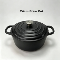 Ensemble de casseroles en fonte 3 pièces, compatible four, antiadhésif, en émail, pour cuisinières à induction et à gaz