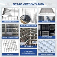 Grille en acier galvanisé à chaud XG, maille soudée avec services de découpe et de pliage pour passerelles et plateformes industrielles