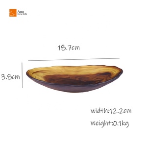 Handmade thân thiện với môi polyresin tối giản hình bầu dục phục vụ bát màu nâu cho đồ ăn platters Đảng trang trí nội thất - Product Image 5
