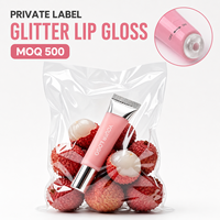 Baume à lèvres transparent scintillant effet gloss, enrichi en peptides, végétalien, en tubes souples avec applicateur en silicone – Marque privée