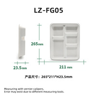 Vaisselle jetable à 5 grilles, assiette écologique, biodégradable, compostable et jetable