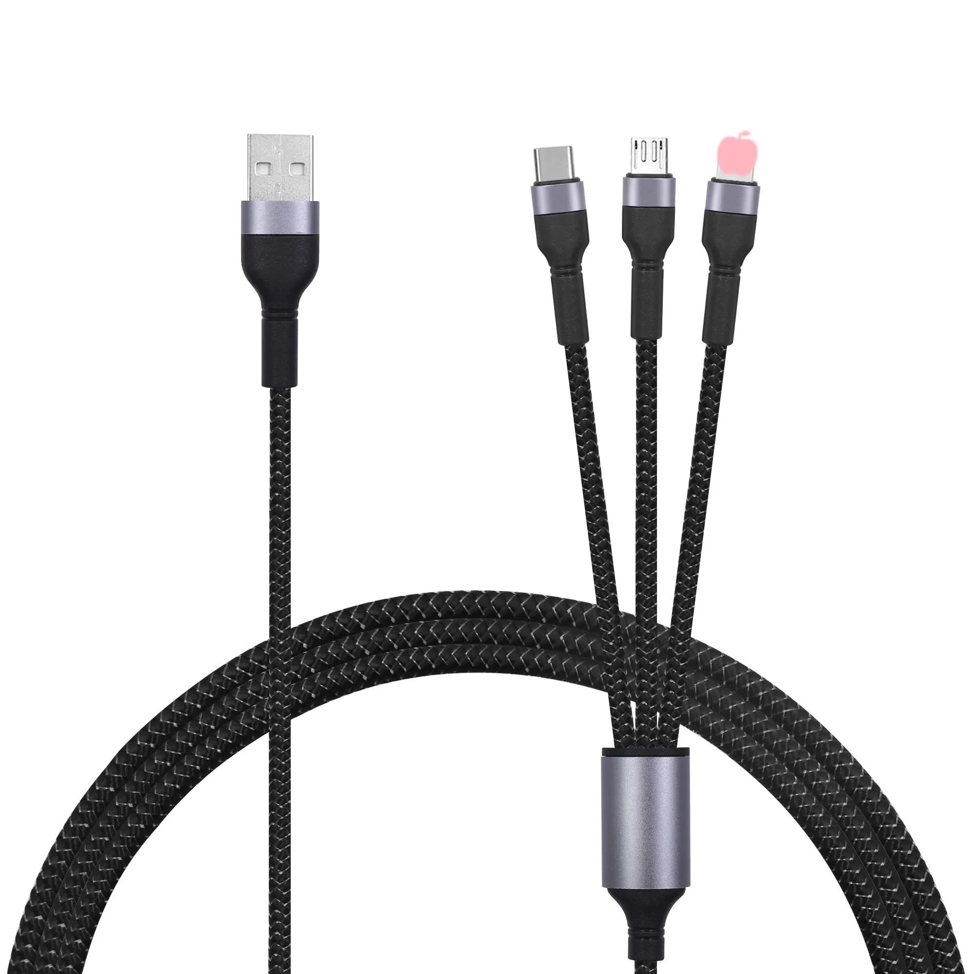 Multi 3 in 1 USB Long Charger Cable 3/6/10Ft Fast Braided Charging Cord, Universal Multiple Ports Long Charging Cable with USB C