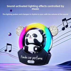 Phim hoạt hình gấu phát sáng trang trí môi trường xung quanh ánh sáng Nước hoa Điều khiển bằng giọng nói xe làm mát không khí nhựa Vent Pick-up cho xe hương liệu - Product Image 4