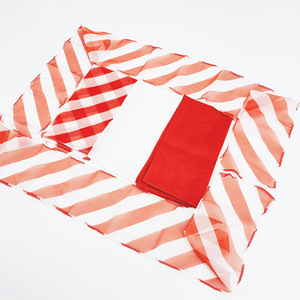 G0201 Striped <b>Silk</b> Scarf Set: Black, White, <b>Red</b>, and White Zebra Stripes Chiffon Scarf for KingMagic Stage Magic Performance - Product Image 5