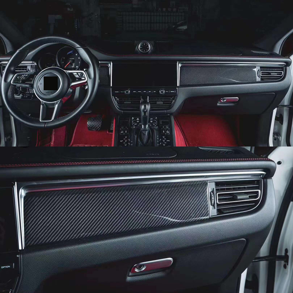 コンソールカバー ポルシェマカン14-17用3Pリアルカーボンファイバーダッシュボードセンターコンソールカバートリム 3P Real Carbon コンソールカバー ポルシェマカン14-17用3Pリアルカーボンファイバー