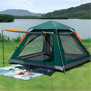 Tente <span class=keywords><strong>de</strong></span> <span class=keywords><strong>camping</strong></span> sauvage quatre saisons pour l'extérieur, une chambre, double fonction, peut servir <span class=keywords><strong>de</strong></span> tapis <span class=keywords><strong>de</strong></span> sol, pour 3-4 personnes, entièrement automatique, portable, imperméable - Product Image 2