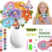 DIY Diamant-Kunst Blumenvase Deko-Set - Kreatives Edelstein-Malset für Kinder & Erwachsene Lernspielzeug & Tischdekoration
