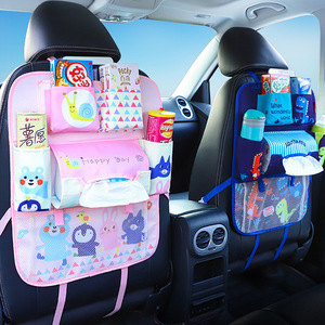 Abu And Cotton Car <b>Seat</b> Back <b>Storage</b> Bag 53Cm Tall 4-7 Compartments Waterproof Heat Insulating For Kids Cartoon Style - Product Image 1