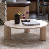 Table basse minimaliste en marbre travertin Cammy Stone pour salon, villa, hôtel, maisons de luxe, résidences, style moderne