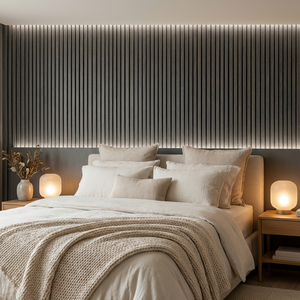 Panneau acoustique en bois intérieur personnalisable, couleur noire, placage de bois <span class=keywords><strong>ardoise</strong></span>, revêtement acoustique Akupanel pour chambres - Product Image 3