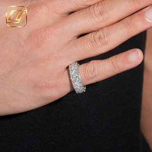 Anillo de Diamantes de Oro Blanco para Mujer, Corte Brillante Redondo, Cultivado en Laboratorio, Certificado IGI, Anillo de Boda Clásico con Banda Completa Pavé - Product Image 5