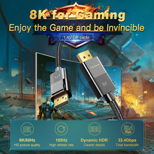Mindpure 8K <span class=keywords><strong>DisplayPort</strong></span> 1,4 <span class=keywords><strong>Cable</strong></span> 1M 2M 3M 5M DP a DP <span class=keywords><strong>Cable</strong></span> de audio 8K60Hz HDR <span class=keywords><strong>DisplayPort</strong></span> <span class=keywords><strong>Cable</strong></span> para computadora portátil Monitor de juegos - Product Image 2