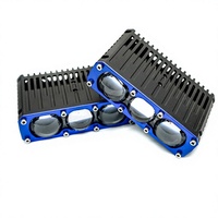 Phare de voiture Hongy 3 lentilles WL-67 3000K 6000K à grille LED 170W, projecteur Bi-LED 12V 17000lm