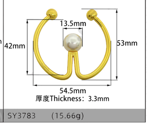 Fibbie, Anelli, Scorciatoie e Ganci per Biancheria Intima e Costumi da Bagno, Fibbia per <span class=keywords><strong>Reggiseno</strong></span> a Forma Ondulata Irregolare, in Lega di Zinco Dorata alla Moda - Product Image 6