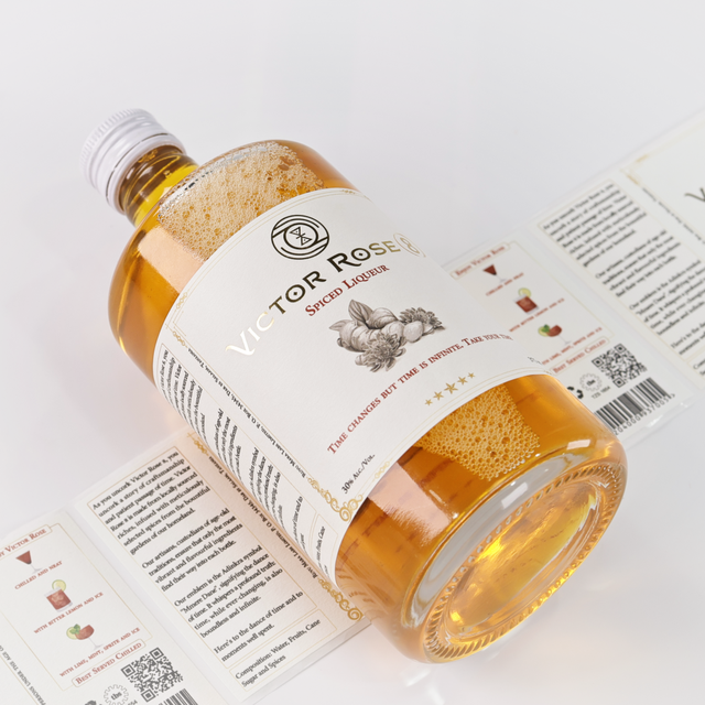 Custom Labels: Embossed Matte Gold Foil Wine Bottle Textured Stickers
