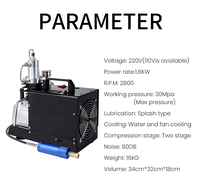 TUDIVING Harga Terbaik Pompa Gas Manual Tekanan Tinggi 1.8kw 4500psi 300bar Portabel untuk Permainan Paintball, Diving, dan Kompresor Udara PCP
