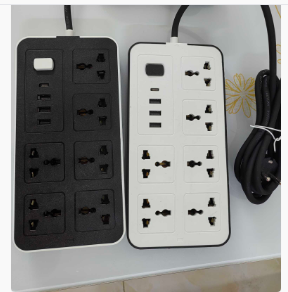 Bảng điện với cổng <span class=keywords><strong>USB</strong></span> 6-way ổ cắm 3 <span class=keywords><strong>USB</strong></span> C-<span class=keywords><strong>Port</strong></span> ổ cắm PSU ổ cắm với 2m dày mở rộng dây bảo vệ tăng cắm - Product Image 3