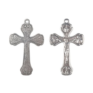 Haute qualité jésus <span class=keywords><strong>Christ</strong></span> <span class=keywords><strong>croix</strong></span> pendentif religieux alliage métal 53*33mm <span class=keywords><strong>croix</strong></span> pour chapelet accessoires - Product Image 1