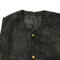 Rompi Vintage pria, rompi hitam gaya Steampunk Jacquard walet kostum Mulia untuk pria
