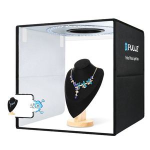 PULUZ 40x40cm Boîte à lumière de studio photo, kit de tente de prise de vue portable pliable avec 6 fonds de couleur - Product Image 1