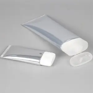 Oval Shape squeezable aluminum PE Tube in 30ml 50ml 100ml Cosmetic Packaging Glossy Matte for sunscreen cream