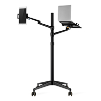 Support de sol métallique 2-en-1 à double bras pour tablette et ordinateur portable – Vente en gros