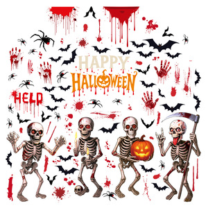 Adhesivos Decorativos para Ventanas <span class=keywords><strong>de</strong></span> Halloween, Calcomanías <span class=keywords><strong>de</strong></span> Fantasmas, Calabazas Malvadas, Murciélagos, Gatos Negros, Adhesivos Reutilizables para Decoración <span class=keywords><strong>de</strong></span> Fiestas <span class=keywords><strong>de</strong></span> Halloween - Product Image 5