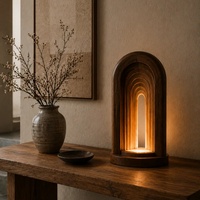 Artisanat en bois de noyer avec décorations arquées à dégradé intégré, objets décoratifs en bois pour chambres et bureaux