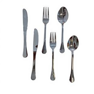 Juego de Cubiertos de Acero Inoxidable de Grado Comercial para Restaurante, Cuchara y Tenedor de Mano Larga con Acabado Espejo, Lujo Moderno para Bodas - Product Image 1