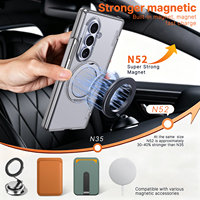 Soporte Magnético Giratorio de 360 Grados con Carga Inalámbrica para Z Fold 8 Ultra, Material de PC, Diseño Transparente Minimalista