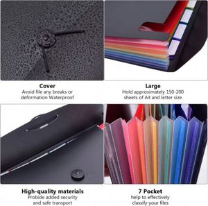 2-Pack-13 Pockets <b>A4</b> Letter Size Paper Document Receipt Organizer Accordion Filing <b>Folder</b> Expanding File Holder Organizer - Product Image 5