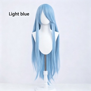 Perruque synthétique sans colle de 40 pouces, 420g, lisse, avec frange, à ligne de cheveux naturelle et bonnet ajustable (facile à coiffer) pour cosplay, Anime et Comic Con - Product Image 3