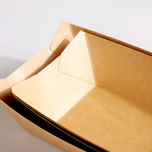 Descartável personalizado Logo Takeout Paper Bowl Piquenique Camping Batatas fritas Snack Sobremesas Bandeja Placa Embalagem Kraft Boat Box - Product Image 3