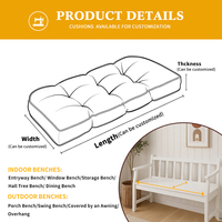 Vente en gros de coussin en éponge matelassée à bord semi-circulaire Coussin lombaire et coussin de siège pour banc de rebord de fenêtre ou chaise