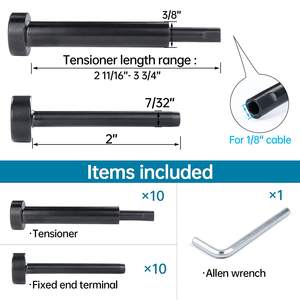 Kit de barandilla de <span class=keywords><strong>cable</strong></span> invisible negro Tensor DE CAMBIO DE 1/8 "y terminal oculto T316 Acero inoxidable - Product Image 5