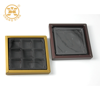 Vide 9 Pièces Bonbons Snacks Blanc Chocolat Boîte Cadeau Dessert Chocolat Cadeau Boîte De Papier Avec Grille Diviseurs