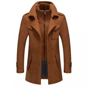 Abrigo de Lana Casual para Hombre, Estilo Gabardina, con Cierre, Manga Larga, Grueso, Transpirable, Cuello Doble, Resistente al Frío, para Otoño e Invierno - Product Image 5